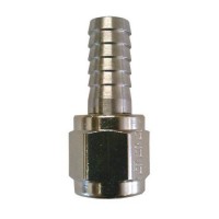 Barbed Tubing Connector, Stainless Steel and 1/4" Swivel Nut